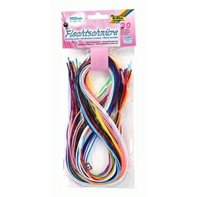 Afbeelding van folia 731030 gevlochten lijnen, ondoorzichtig/transparant, 30 stuks gesorteerd in 10 verschillende kleuren ideaal voor het vlechten van armbanden, sleutelhangers, enz.