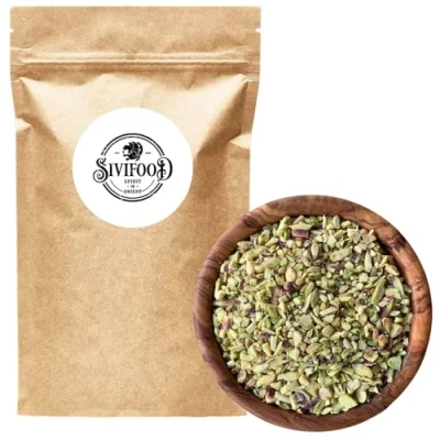 Afbeelding van SIVIFOOD pistachenoten grof gehakt 500g gehakte groen natuurlijk ongezouten onbehandeld voor bakken in premium kwaliteit veganistische topping baklava cake ijs pistachio