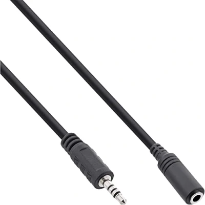 Afbeelding van 2,5mm Jack 4 polig (m) 3,5mm (v) kabel 2 meter