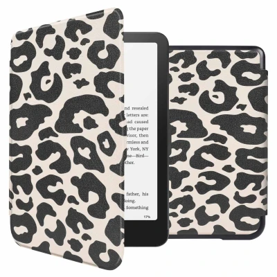 Afbeelding van imoshion Design Slim Hard Bookcase voor Amazon Kindle Colorsoft Signature edition (2024) Leopard Kunstleder