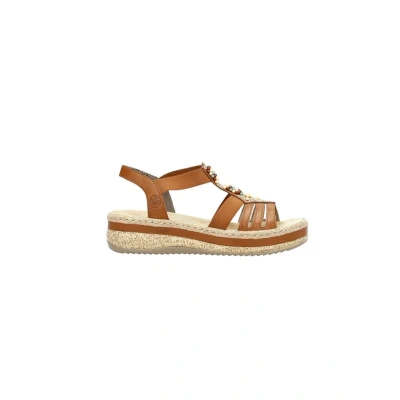 Afbeelding van Rieker Sandalen Plat cognac Maat 36