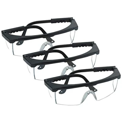 Afbeelding van ChiliTec Veiligheidsbril met zijbescherming, 3 stuks, oogbescherming, professionele bescherming, overbril voor brildragers, werkbril bouwplaats, werkplaats, laboratorium
