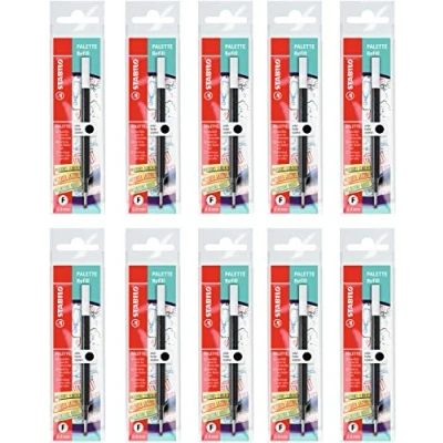 Afbeelding van Navulling voor balpen Stabilo Palette Fine Zwart 0,4 mm (10 Stuks)
