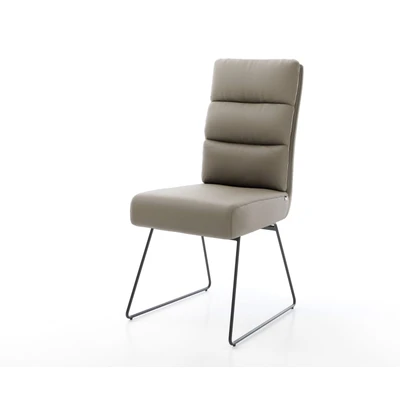 Afbeelding van DELIFE Eetkamerstoel Pela Flex echt leer mud slipframe zwart pocketveer kern