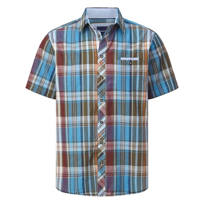 Afbeelding van BABISTA Overhemd &#039;Belliano&#039; blauw / bruin rood