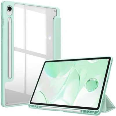 Afbeelding van FINTIE Hybride Slim Case voor Samsung Galaxy Tab S9 FE 10.9 Inch/Galaxy 11 Inch 2023 met S Pen Houder, Shockproof Cover Clear Transparante Back Shell, Auto Wake/Sleep, Groen