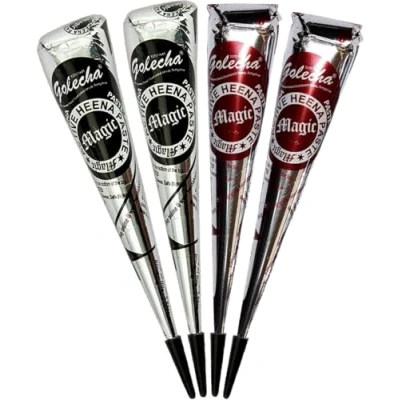 Afbeelding van HANUMAN STORE Golecha Deezee kleurset, 4 x 25 g, bruin en zwart, geen PPD, ammoniak