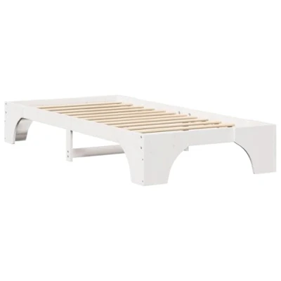 Afbeelding van vidaXL Bedframe Wit Hout 100 x 200 cm Rechthoekig