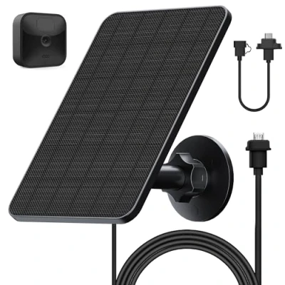 Afbeelding van Zonnepaneel voor Blink camera buiten, 4 W knippercamera, compatibel met Outdoor, XT2/XT en SimpliSafe (niet inbegrepen), IP66 Outdoor (3e generatie) rubberen