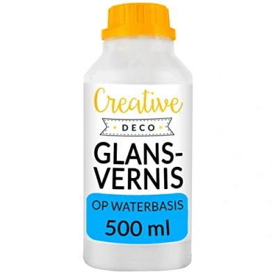 Afbeelding van Creative Deco Professionele Acryl Vernis Glans Transparant 500ml Acrylverf Waterbasis