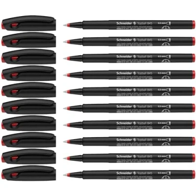 Afbeelding van Schneider 184502 Topball 845 rollerball (stabiele roestvrijstalen punt, 0,3 mm) 10 stuks rood