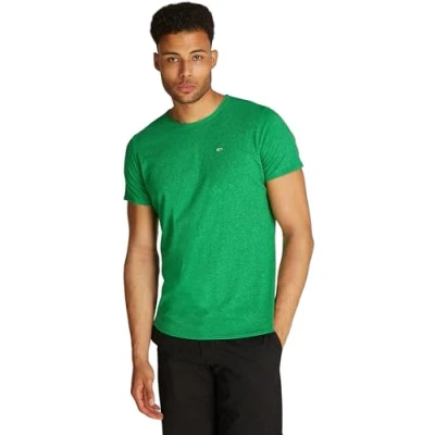 Afbeelding van Tommy Jeans S/S gebreide tops voor heren, Groen (Groen Malachiet), 6XL grote maten