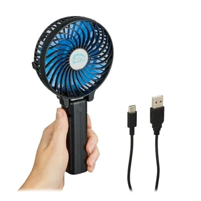 Afbeelding van Relaxdays handventilator USB opvouwbaar mini ventilator met accu tafelventilator