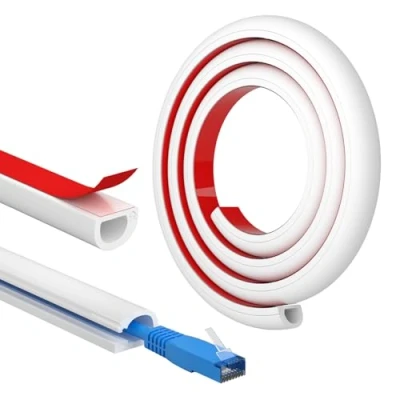 Afbeelding van FIXCHORD Zelfklevend kabelgoot, Zelfklevende muurkabel netjes, Vlamvertragend, Overschilderbare draadkanaal om kabels te verbergen, Mini Cable Trunking Voor Huizen, Kantoren, 15x10 mm x 1 meter, Wit