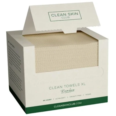 Afbeelding van Clean Skin Club Bamboo vezels Towelettes XL, 100% Biobased Gezichtshanddoek Gezichtsdoekje Gezichtswashandje Make up Remover Reinigingdoekjes 50 stuks