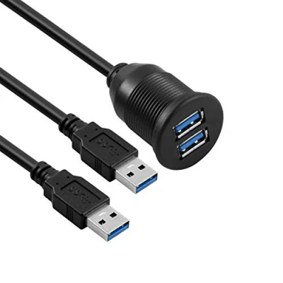 Afbeelding van USB dashboardkabel voor vlakke montage, 1 meter, 3.0, verlengkabel dashboard, auto, boot, motorfiets