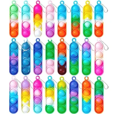 Afbeelding van Fidget Toys Push Pop It Controller Bubble Popper Autisme Speciale Behoeften Stress Reliever Siliconen Angstverlichting Speelgoed Regenboog Poppet Voor Kinderen en Tieners Volwassenen (24 stuks