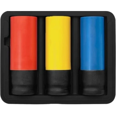 Afbeelding van SW Stahl 07870L slagmoersleutelmoerenset I 3 stuks 1/2 inch 17, 19, 21 mm