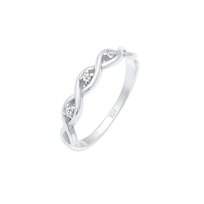 Afbeelding van Elli DIAMONDS damesknoop infinity met diamant (0.045 ct.) in 925 sterling Zilver