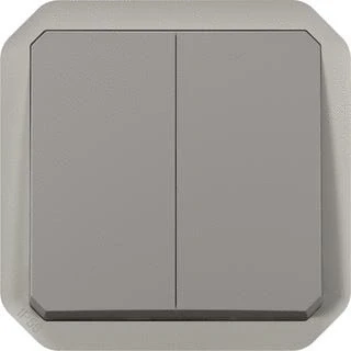 Afbeelding van Legrand Plexo Nieuw inzetstuk, vochtbestendige opbouwschakelaar, converteerbaar 3 in 1 product, Knoppen + Schakelaars, Grijs