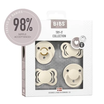Afbeelding van Bibs Try it Ivory 0 6 mnd 4 Stuks Fopspenen 91340