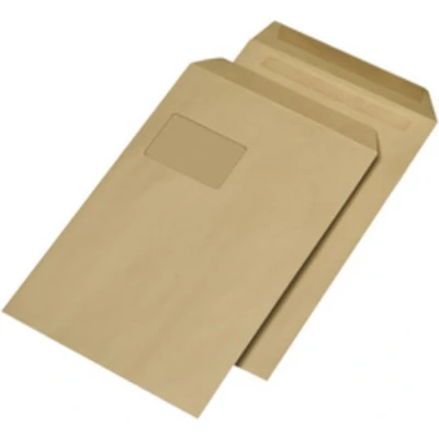 Afbeelding van MAILmedia Envelop C4 zelfklevend met venster bruin 90 g/m