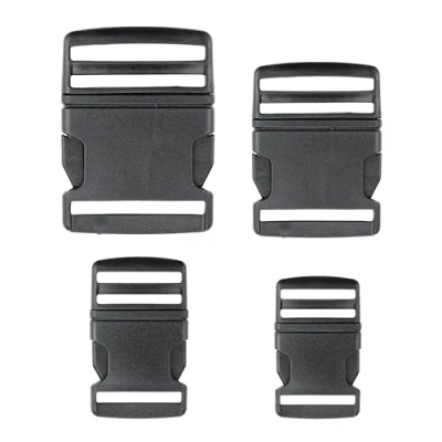Afbeelding van Steekgespen voor 38 mm brede riembanden, 2 stuks, in zwart, van hard plastic, kliksluiting, reservesteeksluiting, gesp, reparatie rugzak, riemgesp, steeksluiting riem, mm, stuks