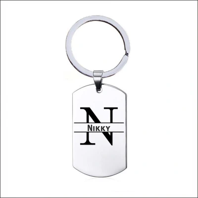Afbeelding van Sleutelhanger RVS Met Naam Nikky