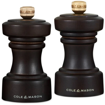 Afbeelding van Cole &amp; Mason Hoxton peper en zoutmolenset 10 cm Chocolate