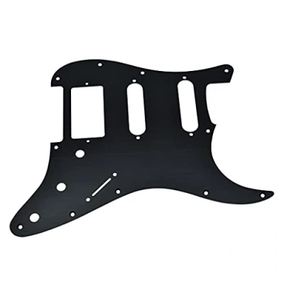 Afbeelding van Dopro 11 Hole Aluminium Geanodiseerd Moderne Stijl Strat HSS Gitaar Pickguard Scratch Plate Past Amerikaans/Mexicaans Fender Zwart
