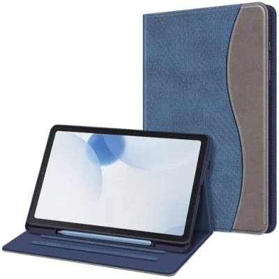 Afbeelding van Fintie Hoes voor Samsung Galaxy Tab S6 Lite 10.4 2022/2020 SM P610/P613/P615/P619, zachte TPU achterkant behuizing beschermhoes met S Pen houder en documentsleuven, denim indigoblauw