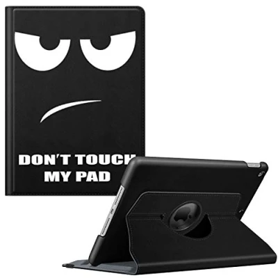 Afbeelding van Fintie Hoes voor iPad 10.2 inch 9. Generatie / 8. Gen 7. (Modell 2021/2020/2019) met Pencil Houder, 360 Graden Roteren Stand Beschermhoes Automatische Slaap waak Functie, Don&#039;t touch