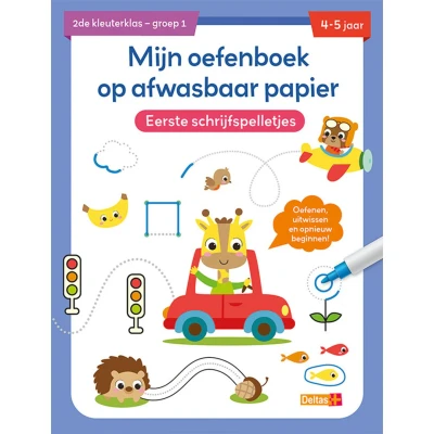 Afbeelding van Deltas Mijn oefenboek op afwasbaar papier eerste schrijfspelletjes (4 5 jaar, groep 1)