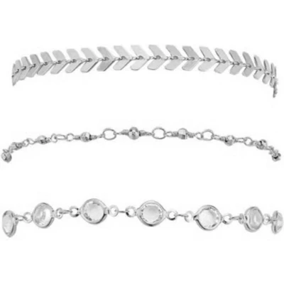 Afbeelding van Joboly Multilayer enkelbandje Dames Zilverkleurig 19 cm
