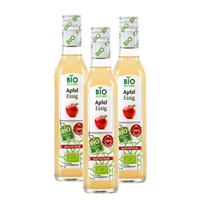 Afbeelding van Appelazijn met de azijnmoer, ongepasteuriseerd, organic, BioNaturo, verpakking van 3 (3 x 250 ml)