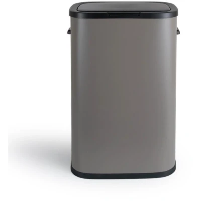 Afbeelding van Prullenbak met drukdeksel 60 liter mat grijs