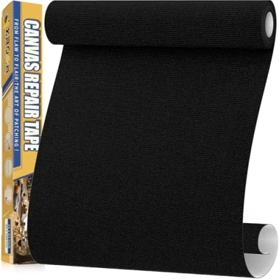 Afbeelding van zelfklevende stof, 40 x 160 cm, waterdichte stoftape, canvas patches voor outdoor meubels, bootafdekkingen, banken, tenten, loungestoelen, zonwering, zwart