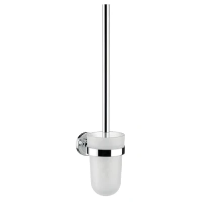 Afbeelding van Emco loft WC borstelgarnituur (toiletborstel met glashouder, kristalglas gesatineerd, wandmontage) chroom, 71500100