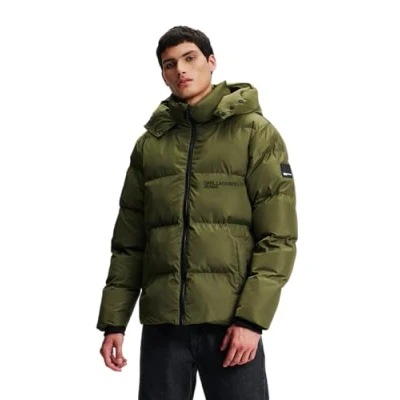 Afbeelding van JEANS VAN KARL LAGERFELD, HEREN, REGULAR PUFFER, KLIMOPGROEN, EXTRA GROOT