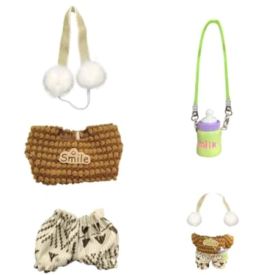 Afbeelding van AOMAIGAD Poppenjurk, poppenkleding, pluche kleding, 17 cm jongens en meisjes voor de beste geschenken (A niet inbegrepen speelgoed)