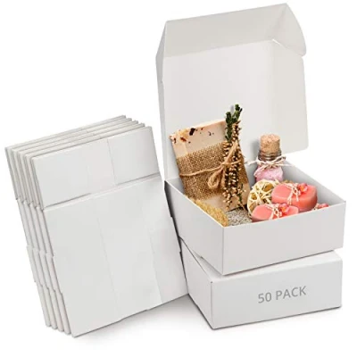 Afbeelding van Kurtzy Witte Hobby Kado Dozen (50Pak) Doos Maat 12 x 5 cm Makkelijk in Elkaar te Zetten Presentaties Geschenk Presentjes Feestjes, Verjaardagen, Huwelijken, Vakanties