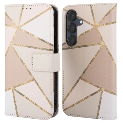 Afbeelding van imoshion Hoesje Geschikt voor Samsung Galaxy S25 Design Bookcase smartphone Beige Graphic