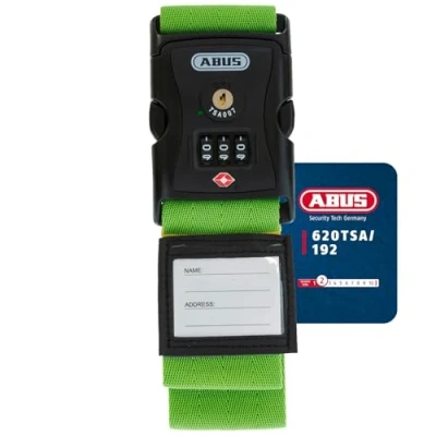 Afbeelding van ABUS Kofferband met TSA slot 620TSA/192, kofferriem 3 cijferige cijfercode, inclusief naamplaatje, groen