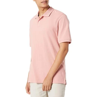 Afbeelding van Amazon Essentials Men&#039;s Poloshirt van piqué katoen met normale pasvorm (verkrijgbaar in grote en lange maten), Roze, S