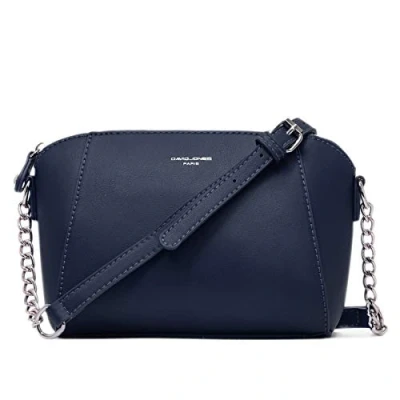 Afbeelding van David Jones Kleine Dames Crossbodytas Crossover Schoudertas Messenger Tassen PU Leer Ketting Handtas Avondtas Citytas Vrouwen Meisje Mode Elegant Donkerblauw