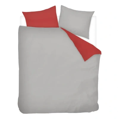 Afbeelding van Snoozing Two Tone Dekbedovertrek Tweepersoons 200x200/220 cm + 2 kussenslopen 60x70 Grijs/Rood