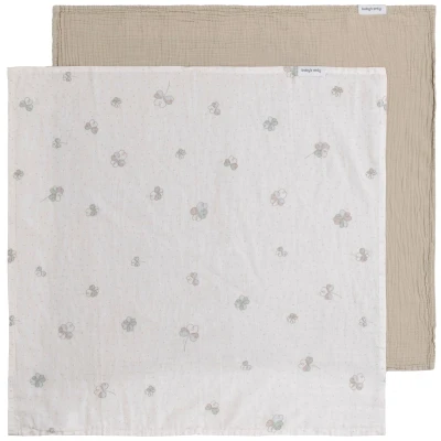 Afbeelding van Baby&#039;s Only Swaddle Tender Beige/Clover 115x115 cm