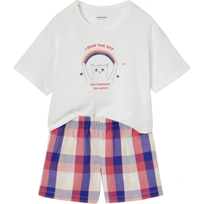 Afbeelding van Vertbaudet Pyjamabroek met kattenprint in popeline voor meisjes