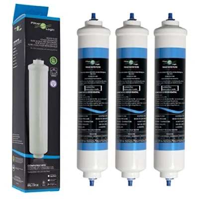 Afbeelding van FilterLogic FFL 191X 3 pack externe waterfilters vervangt HAIER 0060823485A filter voor zij by side koelkast HRF 628A 628I 630A 630I 522I 663CJ, Franse deur HB22FWRSSAA