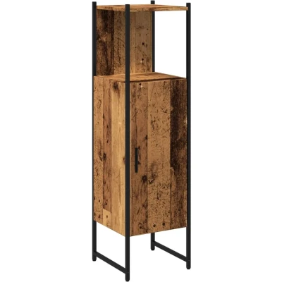 Afbeelding van Badkamerkast 33x33x120,5 cm bewerkt hout oud houtkleurig